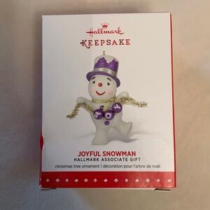 Hallmark keepsake joyful snowman ornament 2015 limited edition purple